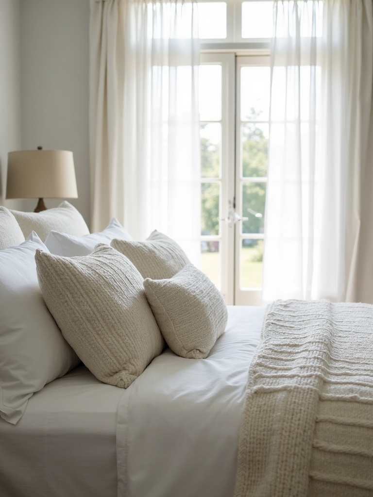 textured white bedding design