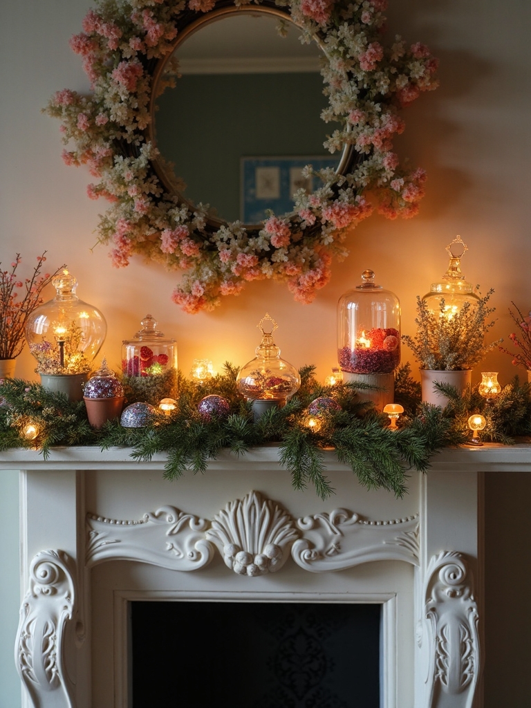 twinkling magical mantelpiece decor