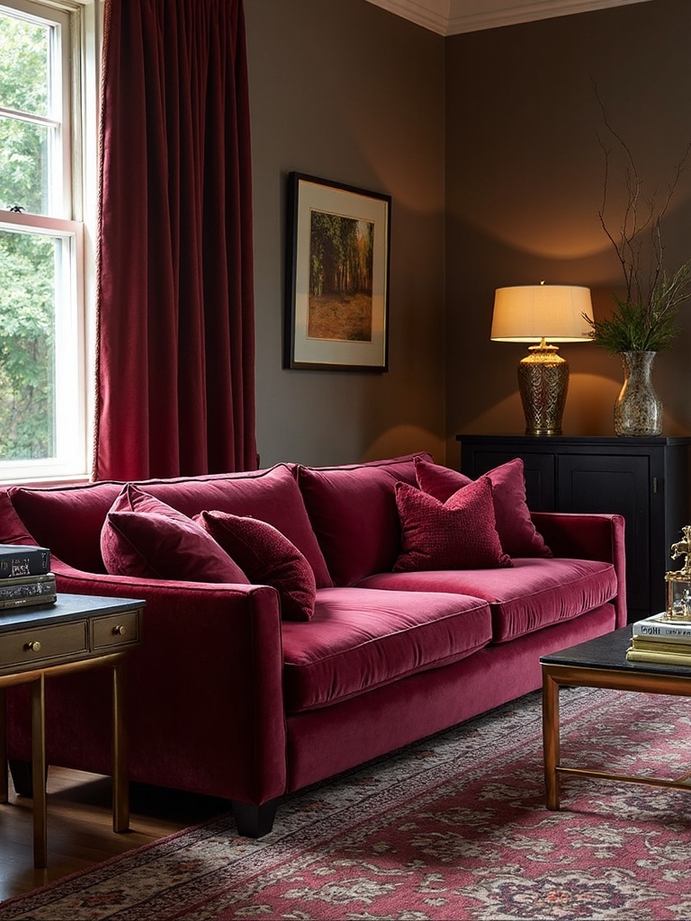 vibrant burgundy for interiors