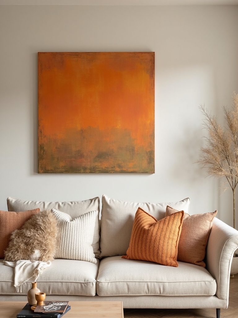 vibrant orange art accents