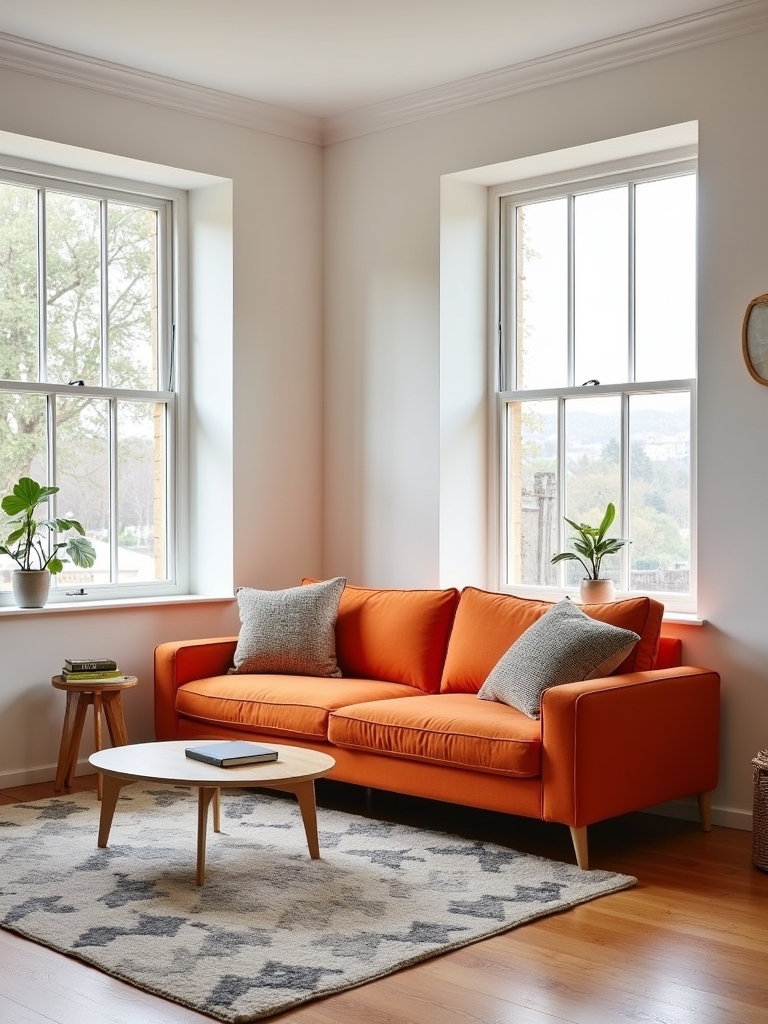 vibrant orange living room styles