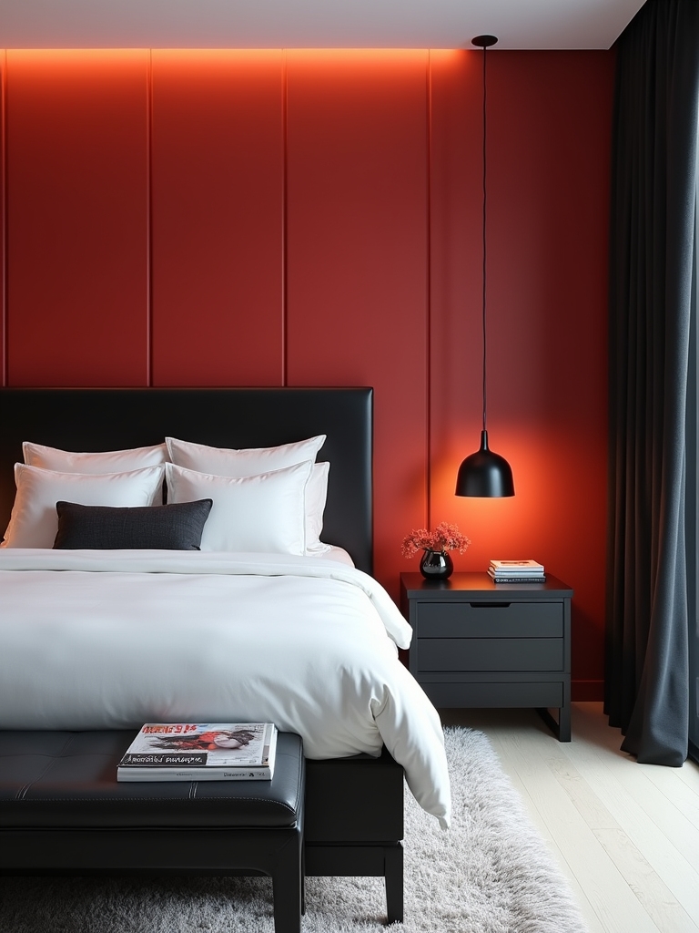 vibrant red bedroom designs