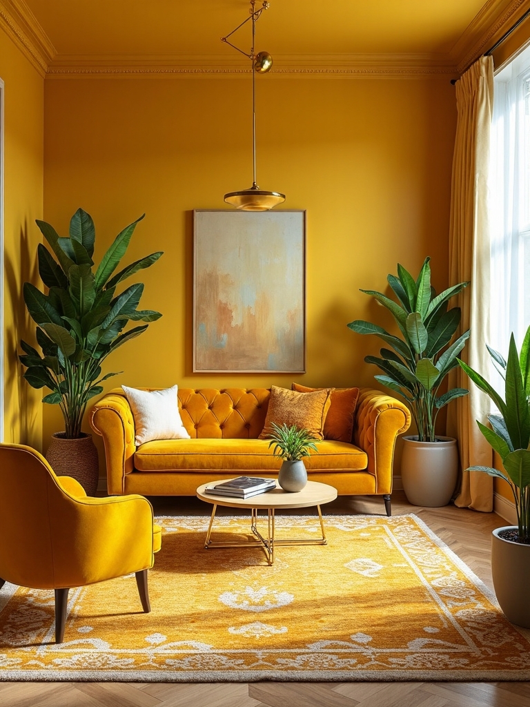 vibrant yellow home aesthetics